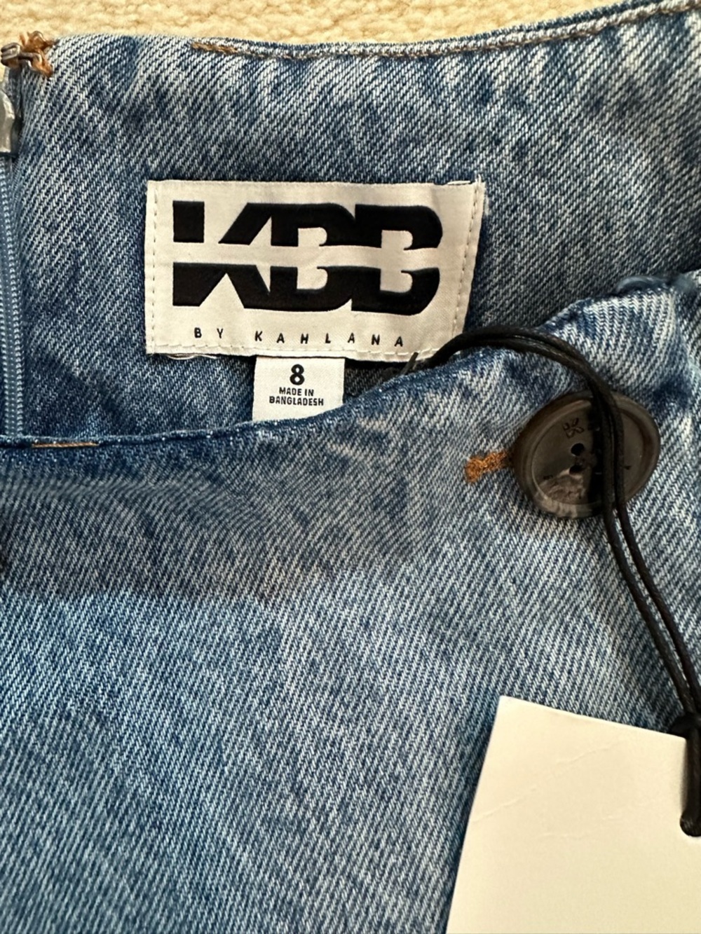 Light Blue Double-Breasted Denim Mini Dress - Picture 5 of 8